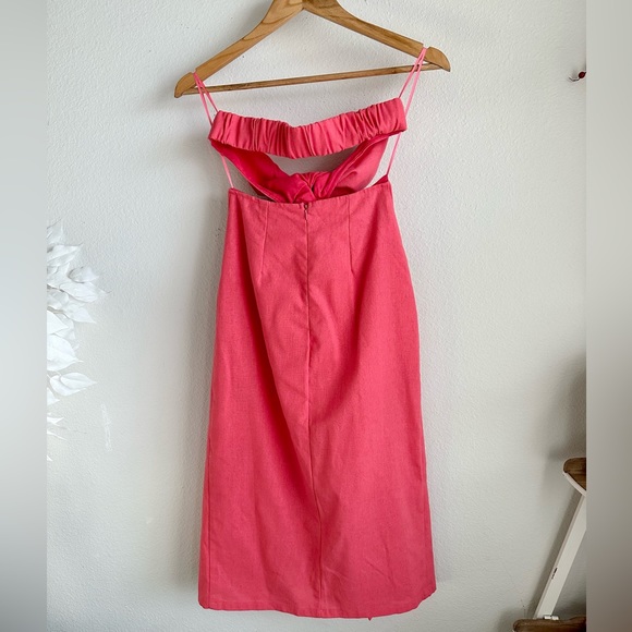 Cut Out Strapless Midi Cut Out Dress Pink - Picture 8 of 8